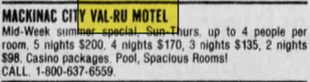 Val-Ru Motel (Andersons Inn) - Aug 1996 Ad